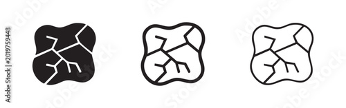 Tableau sur toile Cracked Earth and Dry Soil Drought Icon Set