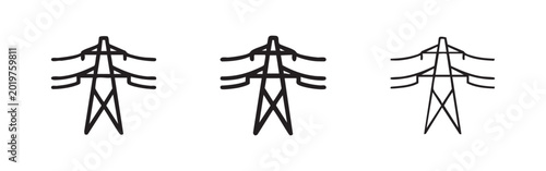 Foto Electric Power Transmission Tower Utility Pylon Icon