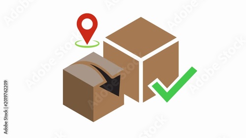 Map Pin Package Delivery Animation