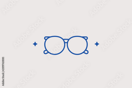 Canvas Print Round sunglasses line icon for eye protection and summer fashion style