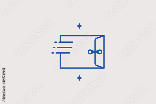 Fotografie Fast mail envelope line icon for express document delivery and postal services
