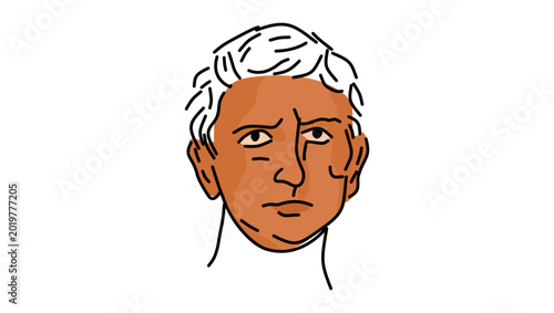 Tableau sur toile Augustus portrait, color vector illustration