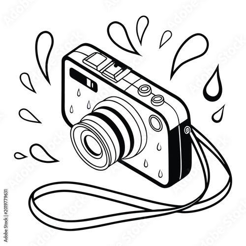 waterproof camera vector icon 