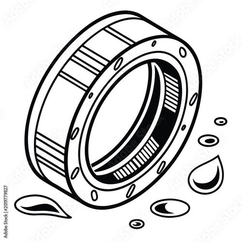 water seal gasket vector icon 