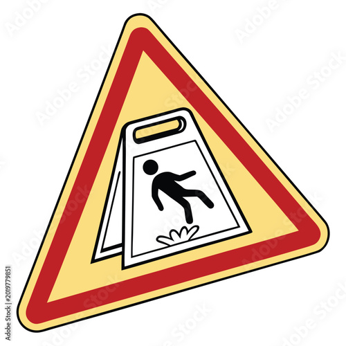 wet floor protection vector icon 