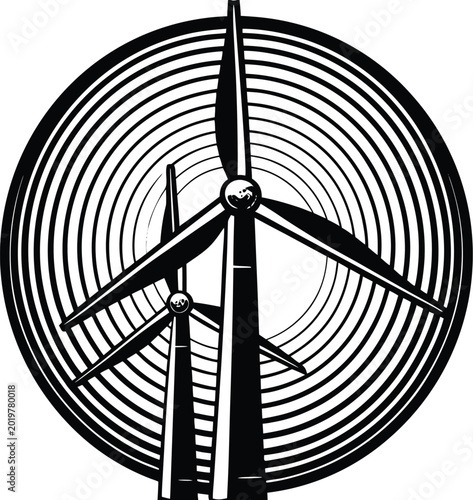 wind turbine vector icon  