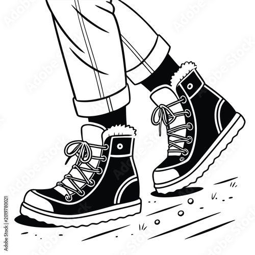 winter boots vector icon 