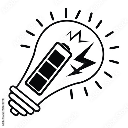 Canvas Print energy shortage vector icon