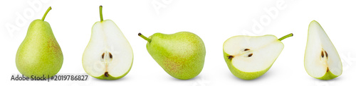 Fotografía Juicy green organic pears isolated with shadow