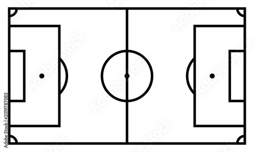 фотографія Top View of a Soccer Field with Markings and Goals.