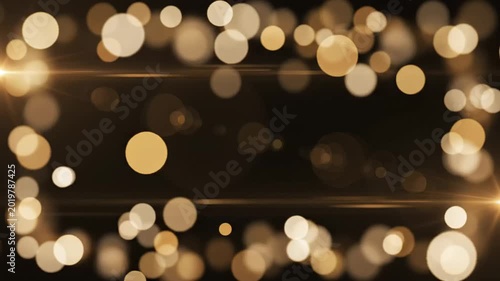 Golden bokeh lights frame a dark elegant background with soft cinematic glow and shimmering festive ambience 4K