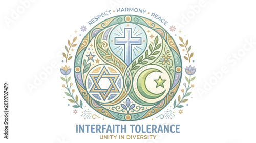 Quadro su tela Interfaith Tolerance Symbol