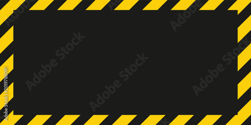Fotografi Warning yellow black diagonal stripes line