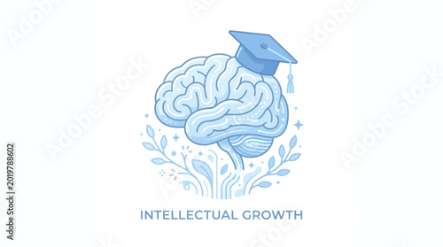Obraz na płótnie Brain Graduation Cap Knowledge Growth