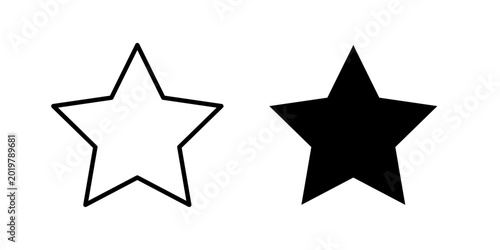 Tableau sur toile Star icon in outline and solid style, isolated on white background