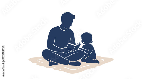 Father Reading Book to Child