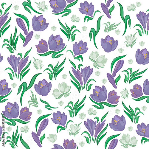 Seamless crocus background