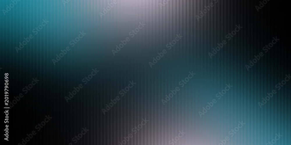 Fototapeta premium Elegant dark teal and black abstract background featuring a ribbed fractal glass texture with soft light leaks and vertical line patterns. Perfect for modern digital art and cinematic posters.