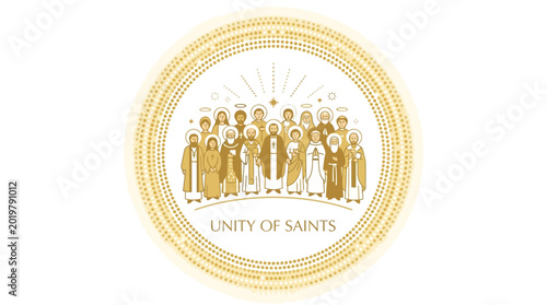 Εκτύπωση καμβά Unity of Saints Illustration