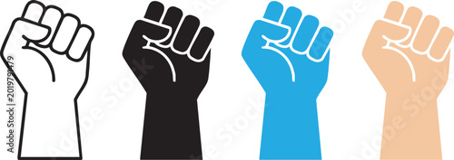 Bild auf Leinwand Protest and resistance hand gesture vector set for modern social activism and aw