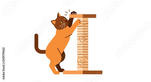Tableau sur toile Cat Scratching Post