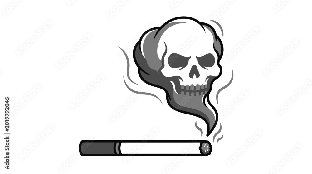 Fotografie Smoking Skull Danger
