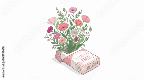 Quadro su tela Flowers from tobacco pack