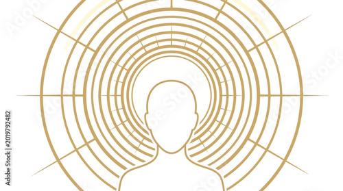 Tableau sur toile Spiritual Aura Human Silhouette