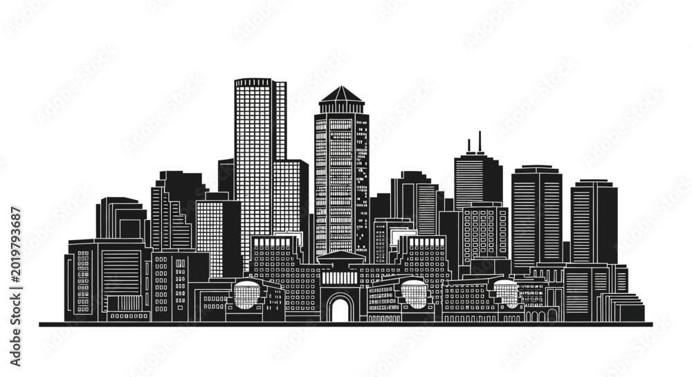 Obraz premium Des Moines city skyline silhouette icon
