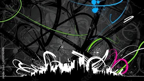 Vibrant Graffiti Artwork Urban Background Design.