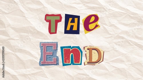 The End video letter, closing animation 4k