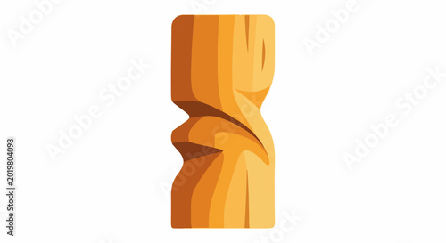 Abstract wooden form, carved with smooth curves and sharp edges