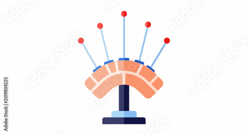 Acupuncture device with needles, abstract health illustration