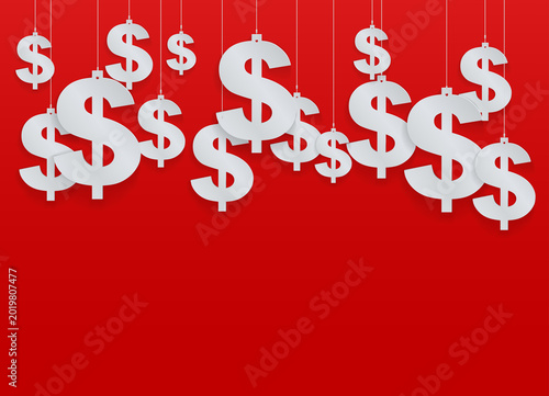 Hung symbols Dollar. Vector Illustration.