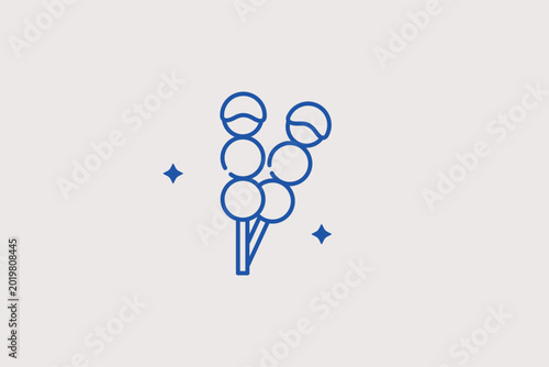 Εκτύπωση καμβά Dango dumplings on a skewer line icon for traditional Japanese sweets and street festivals