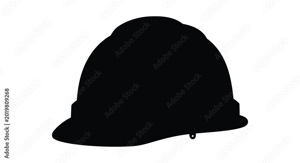 Fototapeta premium Construction helmet silhouette on a white background