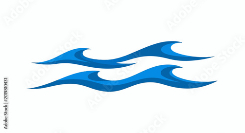 Abstract blue waves, stylized water flow, aquatic design
