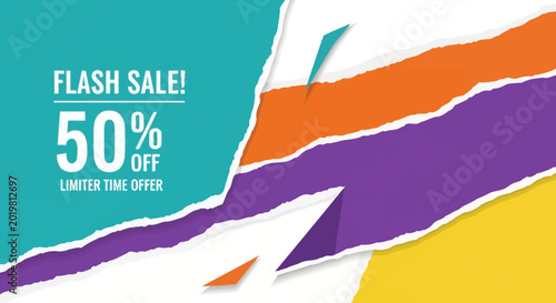 Flash Sale 50% Off Limited Time Offer Discount Background