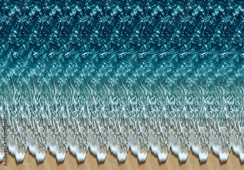 Fotografie Optical illusion stereogram with hidden 3D shark shape with instruction