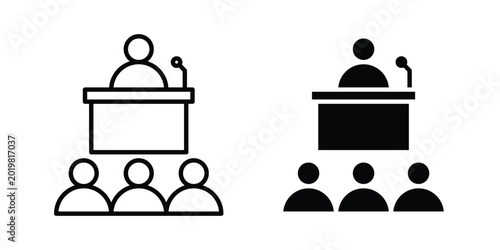 Tableau sur toile Convention icon vector on white background.