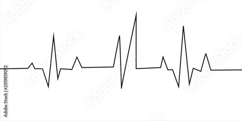 Tableau sur toile Heartbeat cardiogram continuous line art drawn