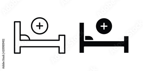 Quadro su tela Hospital bed icon vector on white background.