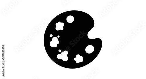 Black palette symbol isolated on white background for creative design