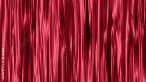 Quadro su tela Elegant red silk drapes flowing gracefully in soft light