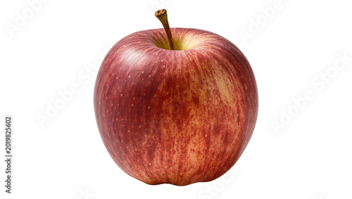 Foto Ripe red apple with yellow streaks, isolated on transparent background
