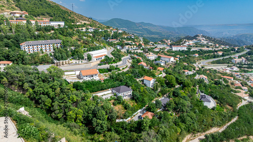 Mountain resort in Lachin shows developed structures and natural landscape in Qarabaqh region of Azerbaijan
