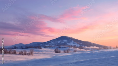 Winter mountain sunrise