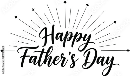 Happy fathers day typography design isolated on white background