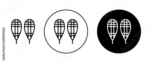 Snowshoes icons vector graphics collection on white background