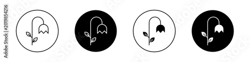Foto Wilted flower icons vector graphics collection on white background